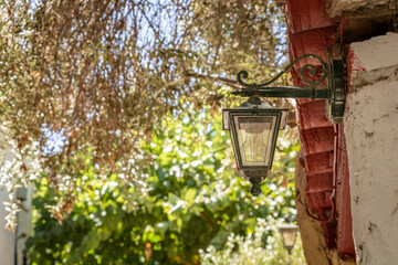 Lamp on the wall of an old house