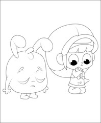Funny Christmas coloring page | coloring book page line art for kids