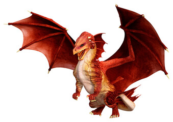 Obraz premium 3D Rendering Fairy Tale Dragon on White