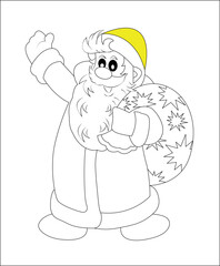 Funny Christmas coloring page | coloring book page line art for kids
