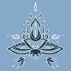 hand-drawn pattern in indian flower style