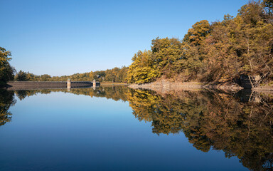 Fototapeta premium Neye lake, Bergisches Land, Germany