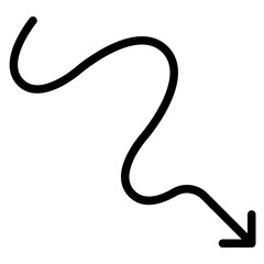 scribble downward arrow