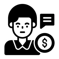 professional business assistance, financial advisor, Premium quality vector illustration concept. Glyph icon symbol.