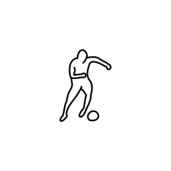 Hand drawn football player icon, simple doodle icon