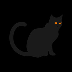 Black cat illustration vector