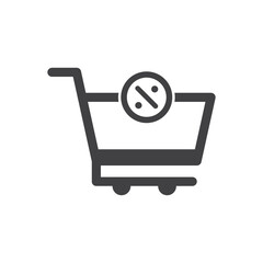 Shopping Cart With Discount Offer Icon