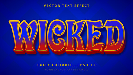 Gradient Colorful Word Wicked Editable Text Effect Design