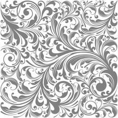 Gray floral background vector