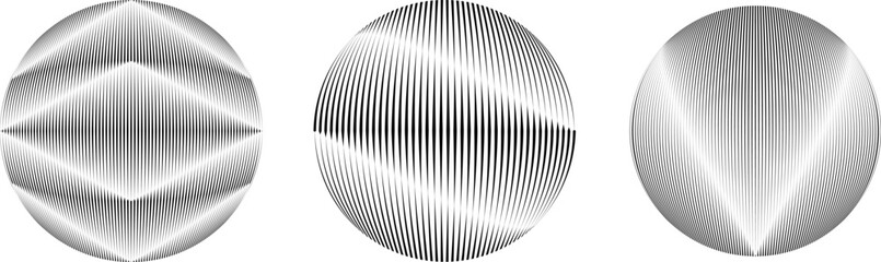 Fototapeta premium Set of spheres . Lines constructed transparent sphere .Vector .Technology sphere Logo . Design element for posters, social media, templates, flyers, brochures . Abstract trendy transparent circles .