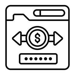 Modern money transfer, balance or fund transfer, Premium quality vector illustration concept. line icon symbol.