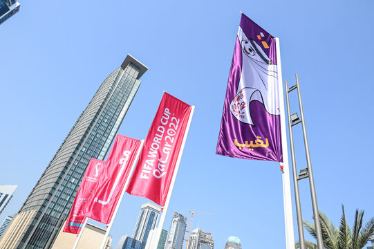 Qatar Doha coupe du monde football 2022 drapeau Al'eeb mascotte