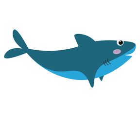 shark cartoon isolated on white