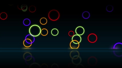 Colorful neon laser rings technology minimal background