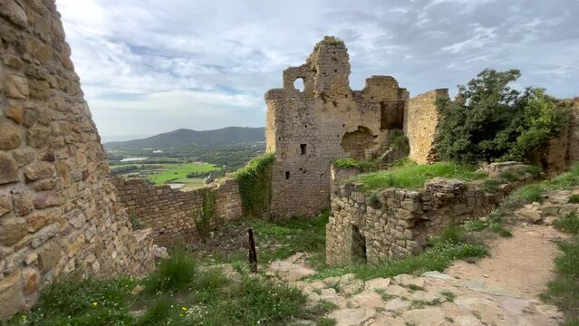 tourist point destroyed medieval castle in Palafolls Maresme Barcelona