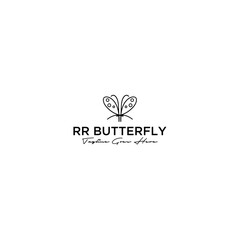 Butterfly logo. The letter RR that forms a butterfly