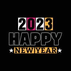 HAPPY NEW YEAR T-SHIRT VECTOR DESIGN 2023