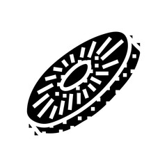 slice kiwi glyph icon vector. slice kiwi sign. isolated symbol illustration