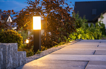Outdoor Garden Bollard Light Closeup - 540941711