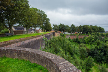 Fototapeta na wymiar Defensive walls around Montreuil sur Mer, France
