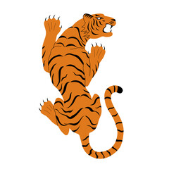 Tiger walk isolated. Vector illustration. - 540944190
