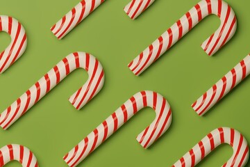 christmas candy with white plastel background. copy space. 3d rendering, 3d illustration