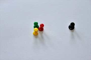 colored pins symbolize the political party colors in germany and are arranged according to...