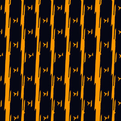 Fototapeta premium Brush lines seamless pattern. Freehand repeated stripes print. Hand drawn linear background. Simple geometric motif. Ethnic digital paper. Textile print. Trendy web design. Vector artwork.