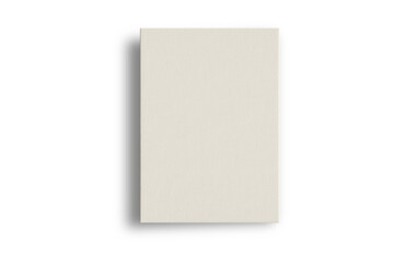 Empty Blank White Canvas Mockup isolated on white background. 3d rendering. top and side view.