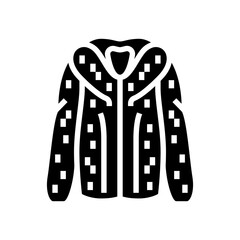 fur jacket outerwear female glyph icon vector. fur jacket outerwear female sign. isolated symbol illustration