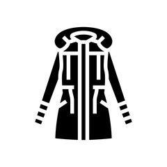 parka jacket outerwear female glyph icon vector. parka jacket outerwear female sign. isolated symbol illustration
