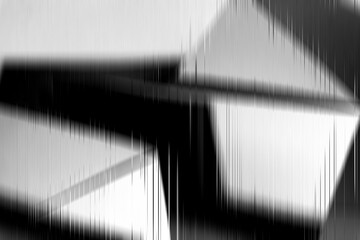 Blurry abstract structure with glitches in black and white