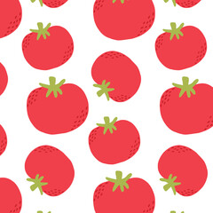 Seamless pattern with red tomato. Pattern with vegetables. vector illustration. Drawing style
