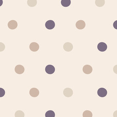 Hand drawn seamless vector illustration pattern of polka dots in pastel colors. Can be used for party, holiday, birthday, invitation design