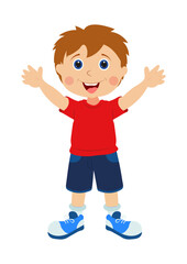 Happy Kid. Vector Happy Child Cartoon Character