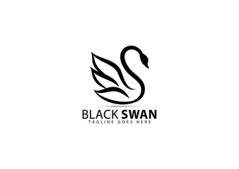 Swan Logo Made From Abstract Shapes.