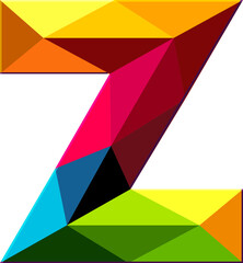 Obraz premium Polygon alphabet color font style