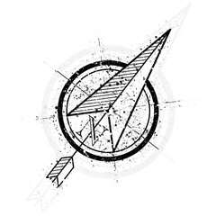 North grunge compass arrows © longquattro