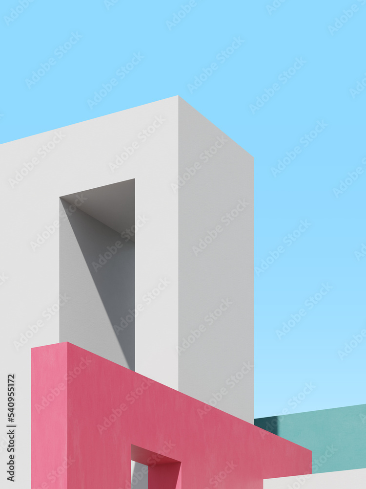 Aufkleber 3d illustration of abstract architecture background.