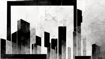 Abstract Black and White Background Illustration