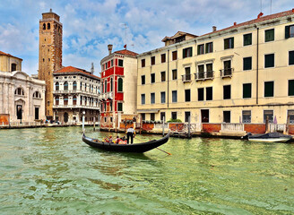 Obraz na płótnie Canvas Venetian Gondola & Belltower