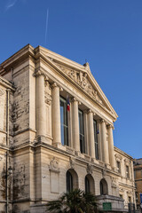 Fototapeta premium Nice Courthouse (Palace of Justice, 1885) - imposing law courts built in neoclassical style at Place du Palais. Nice, French Riviera, France.