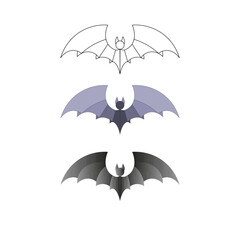 halloween bat silhouette vector design isolated on white background