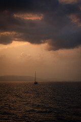 sailboat at sunset