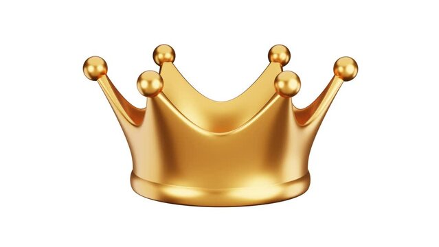 3d gold crown rotating animation