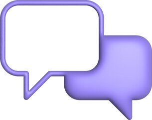 3d rendering chat bubble icon. Illustration with shadow isolated on white.