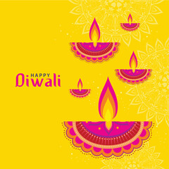 Happy Diwali. Indian festival of lights. Diwali price tag, banner, offer, discount.