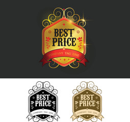 12 Labels and Logotypes design set. Retro Typography, Premium Quality design. Badges, Logos, Borders, Arrows, Icons.