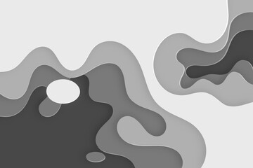 3D abstract background and gradient , gray to black, paper cut shapes. Vector design layout for business presentations, flyers, posters and invitations