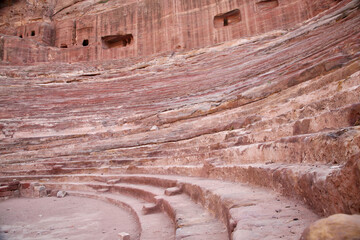 Petra, Jordan, November 2019 - A close up of a canyon